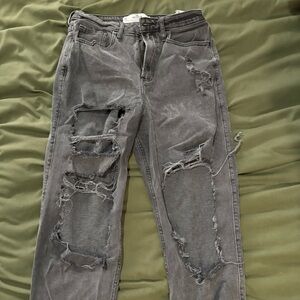 Distressed Gray Jeans